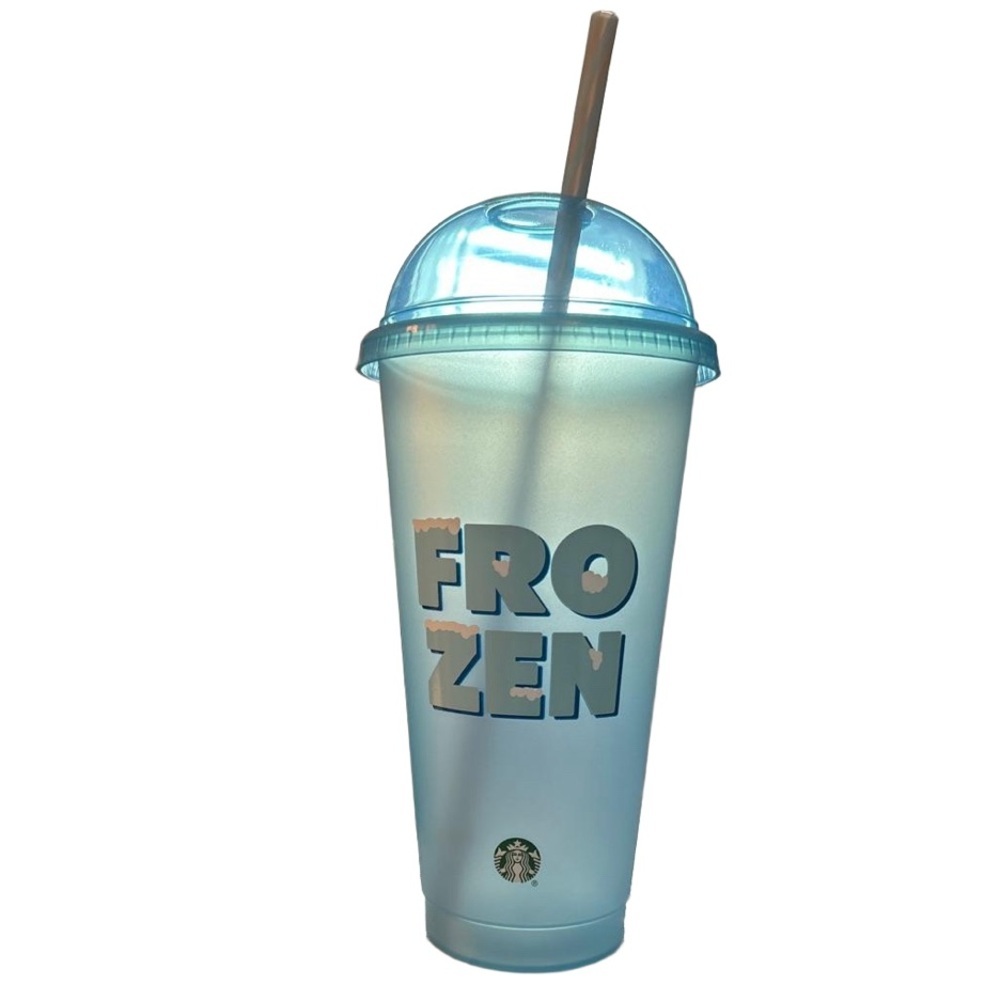 🔥NIP Starbucks iced coffee reusable Frozen drink glass 24oz 3 piece set.